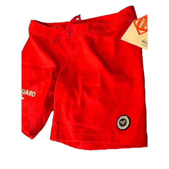 Roxy Lifeguard Board Shorts Size 9 – Red NWT Uniform Swim Trunks - Picture 6 of 6